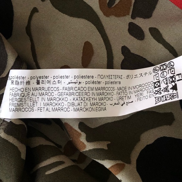 ZARA camouflage floral print long sleeve pullover top hem band oversized XS - Picture 10 of 12